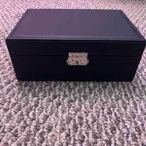Jewelry Organizer Container with Lock- Leather